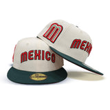 Off White Mexico Dark Green Visor Red Bottom 2023 World Baseball Classic New Era 59Fifty Fitted