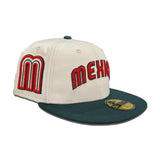 Off White Mexico Dark Green Visor Red Bottom 2023 World Baseball Classic New Era 59Fifty Fitted