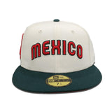 Off White Mexico Dark Green Visor Red Bottom 2023 World Baseball Classic New Era 59Fifty Fitted