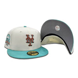 Off White New York Mets Mint Green Visor Gray Bottom Shea Stadium Side Patch New Era 59Fifty Fitted