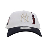 White New York Yankees Statue of Liberty Navy Blue Curved Brim Gray Bottom 2000 World Series Side Patch New Era A-Frame 9Forty Snapback