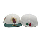 Off White Praying Hands Emerald Green Visor Red Bottom Houston Texas To Mexico Patch New Era 59Fifty Fitted