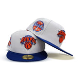 White New York Knicks Royal Blue Visor Orange Bottom Established 1946 Side Patch New Era 59Fifty Fitted