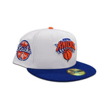 White New York Knicks Royal Blue Visor Orange Bottom Established 1946 Side Patch New Era 59Fifty Fitted