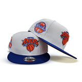 White New York Knicks Royal Blue Visor Orange Bottom 1946 Established Side Patch New Era 9Fifty Snapback