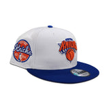 White New York Knicks Royal Blue Visor Orange Bottom 1946 Established Side Patch New Era 9Fifty Snapback