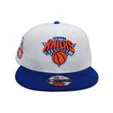 White New York Knicks Royal Blue Visor Orange Bottom 1946 Established Side Patch New Era 9Fifty Snapback