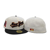 Off White Script New York Mets Black Visor Gray Bottom Shea Stadium 40th Anniversary Side Patch New Era 59Fifty Fitted