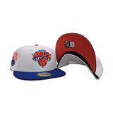 White New York Knicks Royal Blue Visor Orange Bottom New York Forever Side Patch New Era 59Fifty Fitted