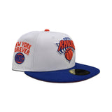 White New York Knicks Royal Blue Visor Orange Bottom New York Forever Side Patch New Era 59Fifty Fitted