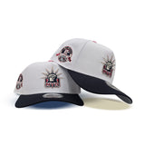 White New York Rangers Navy Blue Curved Brim Gray Bottom 85th Anniversary Side Patch New Era 9Forty A-Frame Snapback