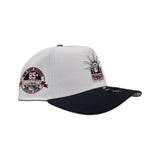 White New York Rangers Navy Blue Curved Brim Gray Bottom 85th Anniversary Side Patch New Era 9Forty A-Frame Snapback