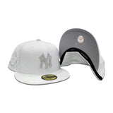 Swarovski Crystal White New York Yankees 1998 World Series Side Patch Gray Bottom New Era 59Fifty Fitted