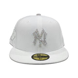 Swarovski Crystal White New York Yankees 1998 World Series Side Patch Gray Bottom New Era 59Fifty Fitted