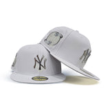 White New York Yankees Silver Metal Badge Gray Bottom 2000 Subway Series Side Patch New Era 59Fifty Fitted