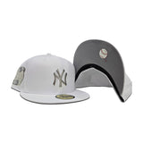 White New York Yankees Silver Metal Badge Gray Bottom 2000 Subway Series Side Patch New Era 59Fifty Fitted