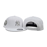 White New York Yankees Silver Metal Badge Gray Bottom 1949 World Series Side Patch New Era 9Fifty Snapback