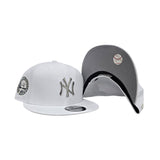 White New York Yankees Silver Metal Badge Gray Bottom 1949 World Series Side Patch New Era 9Fifty Snapback