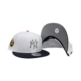 White New York Yankees Silver Metal Badge Navy Blue Visor Gray Bottom 1962 World Series Side Patch New Era 9Fifty Snapback