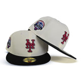 Off White New York Mets Black Visor Gray Bottom 50th Anniversary Side Patch New Era 59Fifty Fitted