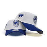 White Paint Drip Chicago Cubs Royal Blue Curved Brim Gray Bottom Chicago Team Side Patch New Era A-Frame 9Forty Snapback