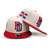 Off White Dominican Republic Red Visor Royal Blue Bottom 2023 World Baseball Classic New Era 59Fifty Fitted