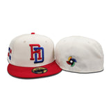 Off White Dominican Republic Red Visor Royal Blue Bottom 2023 World Baseball Classic New Era 59Fifty Fitted