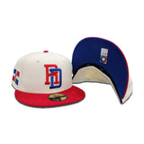 Off White Dominican Republic Red Visor Royal Blue Bottom 2023 World Baseball Classic New Era 59Fifty Fitted