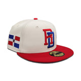 Off White Dominican Republic Red Visor Royal Blue Bottom 2023 World Baseball Classic New Era 59Fifty Fitted