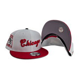 White Script Chicago White Sox Red Visor Gray Bottom 95 Years Side Patch New Era 9Fifty Snapback