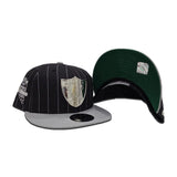 Black Las Vegas Raiders Pinstripe Gray Visor 2020 Inaugural Season New Era Metal Badge 9Fifty Snapback