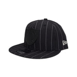 Black Las Vegas Raiders Pinstripe New Era Metal Badge 9Fifty Snapback