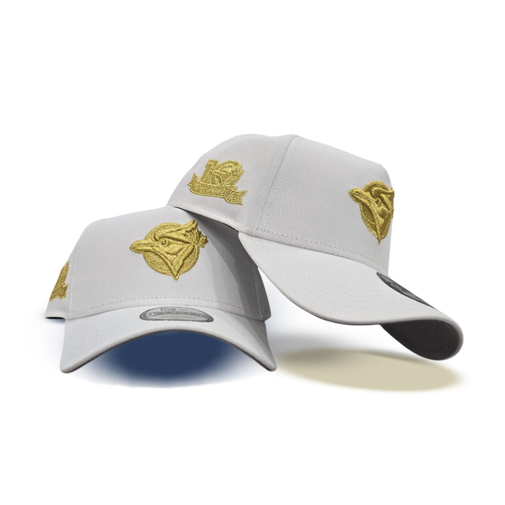 White Toronto Blue Jays Gold Logo Curved Brim Gray Bottom 10th