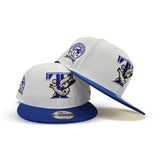 White Toronto Blue Jays Strong Bird Logo Royal Blue Visor Gray Bottom 40th Season Side Patch 9Fifty New Era Snapback