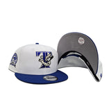 White Toronto Blue Jays Strong Bird Logo Royal Blue Visor Gray Bottom 40th Season Side Patch 9Fifty New Era Snapback