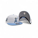 White 3 Stars Los Angeles Angels Sky Blue Visor Gray Bottom 40th Season Side Patch New Era 9Fifty Snapback