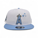 White 3 Stars Los Angeles Angels Sky Blue Visor Gray Bottom 40th Season Side Patch New Era 9Fifty Snapback