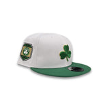 White Boston Celtics Kelly Green Visor Gray Bottom Established 1946 Side Patch New Era 9Fifty Snapback