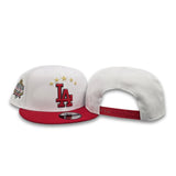 White Five Stars Los Angeles Dodgers Red Visor Gray Bottom 40th Anniversary Side Patch New Era 9Fifty Snapback