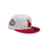 White Five Stars Los Angeles Dodgers Red Visor Gray Bottom 40th Anniversary Side Patch New Era 9Fifty Snapback