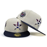 Off White Houston Astros Navy Blue Visor Gray Bottom 2022 World Series Side Patch New Era 59Fifty Fitted