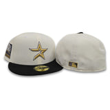 Off White Houston Astros Black Visor Gray Bottom 2000 Inaugural Season Side Patch New Era 59Fifty Fitted