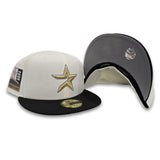 Off White Houston Astros Black Visor Gray Bottom 2000 Inaugural Season Side Patch New Era 59Fifty Fitted