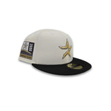 Off White Houston Astros Black Visor Gray Bottom 2000 Inaugural Season Side Patch New Era 59Fifty Fitted