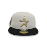 Off White Houston Astros Black Visor Gray Bottom 2000 Inaugural Season Side Patch New Era 59Fifty Fitted