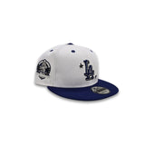 White Los Angeles Dodgers Official Doodle Royal Blue Visor Gray Bottom 60th Anniversary Side Patch 9Fifty Snapback