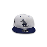 White Los Angeles Dodgers Official Doodle Royal Blue Visor Gray Bottom 60th Anniversary Side Patch 9Fifty Snapback