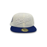 Off White Los Angeles Dodgers Royal Blue Visor Gray Bottom VIVA Los Dodgers Side Patch New Era 59Fifty Fitted