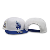 White Los Angeles Dodgers Flame Logo Royal Blue Visor Gray Bottom LA Side Patch New Era 9Fifty Snapback