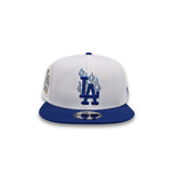 White Los Angeles Dodgers Flame Logo Royal Blue Visor Gray Bottom LA Side Patch New Era 9Fifty Snapback